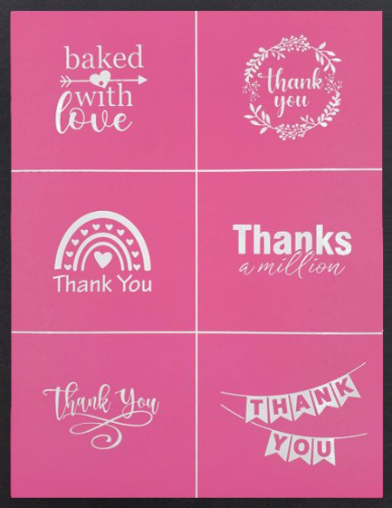 Stay Put Cookie Stencil Set Thank You