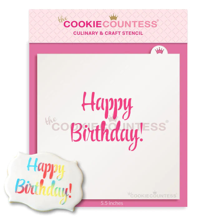 Happy Birthday Stencil The Dessert Depot