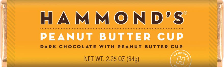 Hammond's Candies - Peanut Butter Cup Dark Chocolate Candy Bar  2.25ozs