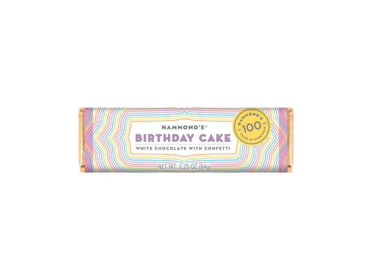 Hammond's Candies - Birthday Cake White Chocolate Bar 2.25oz