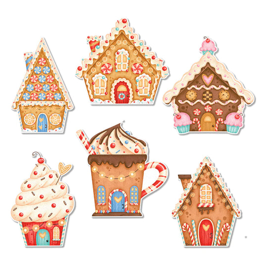 Gingerbread House Edible Cupcake Toppers