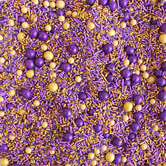 Purple and Gold Game Day Sprinkle Mix 4 oz