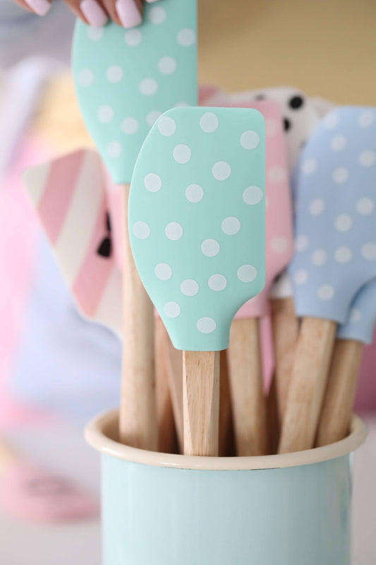 Spatula, Turquoise and White Dots