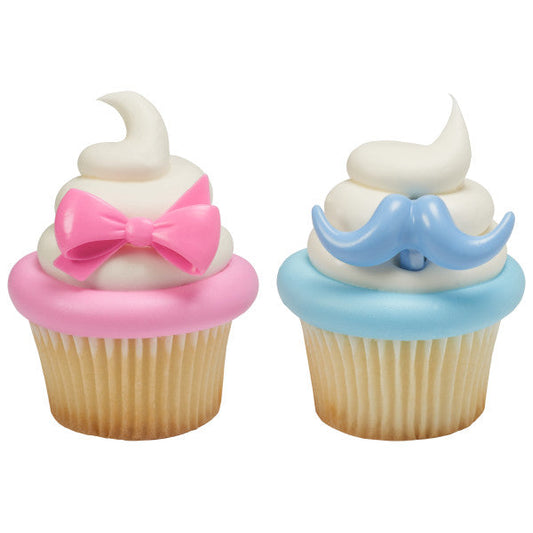 Mustache Cupcake Rings