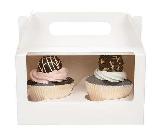 White Double Cupcake Handle Box