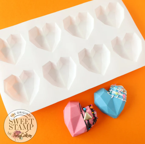 Sweet Stamp Cake Geometric Heart Mold-Mini