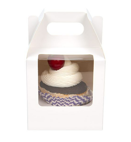 White Single Cupcake Handle Box