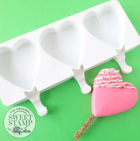 Sweet Stamp Cake Popsicle Heart Mold