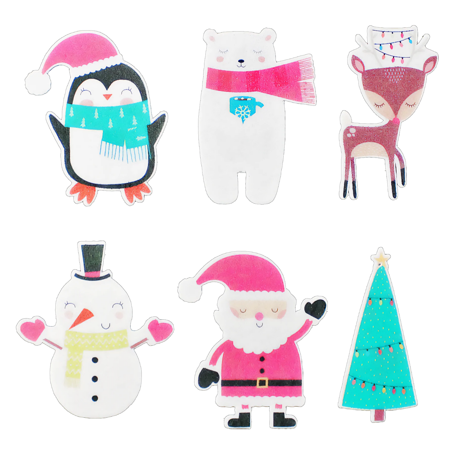 Cutesy Christmas Edible Cupcake Toppers
